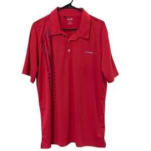 Adidas Polo Shirt Large Men’s Golf Short Sleeve Logo Adizero L Orange Red Salmon